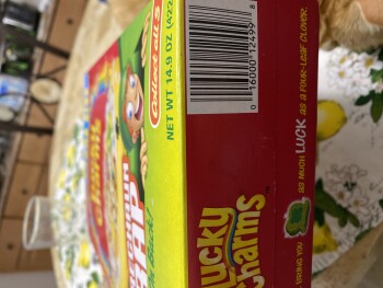 Consumer Review - Food Safety H-E-B, Kingwood Drive, Kingwood, Texas, USA Lucky charms cereal Barcode from the cereal box 0 16000... photo #1