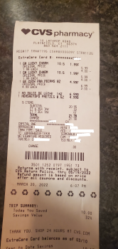 Consumer Review - Food Safety CVS Pharmacy, Lathrop Road, Plainfield, CT, USA After Eating Lucky Charms. I did not eat anything el... photo #4