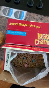 Consumer Review - Food Safety LUCKY CHARMS, sam's club, Campobello, SC, USA I had Lucky Charms for breakfast Friday April 15th, 20... photo #2