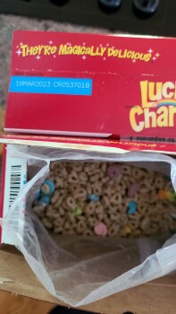 Consumer Review - Food Safety LUCKY CHARMS, sam's club, Campobello, SC, USA I had Lucky Charms for breakfast Friday April 15th, 20... photo #3