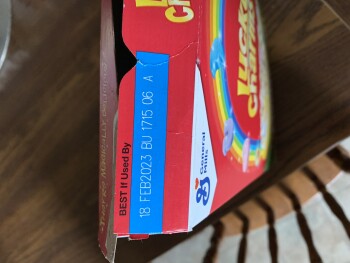 Consumer Review - Food Safety Lucky Charms, Walmart Supercenter, Gravel Pike, East Greenville, PA, USA Lucky Charms…..positive  No... photo #2
