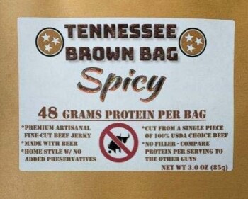 Food Recall TENNESSEE BROWN BAGS beef jerky- recalled due to production without inspection The FSIS announced th... photo #5