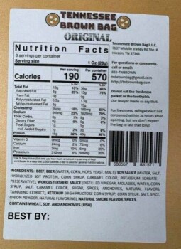 Food Recall TENNESSEE BROWN BAGS beef jerky- recalled due to production without inspection The FSIS announced th... photo #2