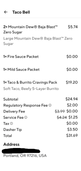 Consumer Review - Food Safety Taco Bell, Northeast 82nd Avenue, Portland, OR, USA Occured 258/3am 4/29.  Two people poisoned, both... photo #2