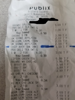 Verbraucherbewertung – Lebensmittelsicherheit Publix Super Market at Riviera Square, South McKenzie Street, Foley, AL, USA Today,  Chips ahoy mini... Foto #3