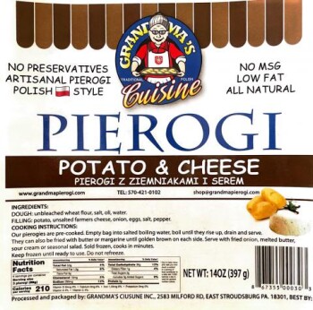 Food Recall Grandma’s Cuisine Cheese-filled Pierogis  - recalled due to undeclared milk Dymski Pierogies dba Gra... photo #11