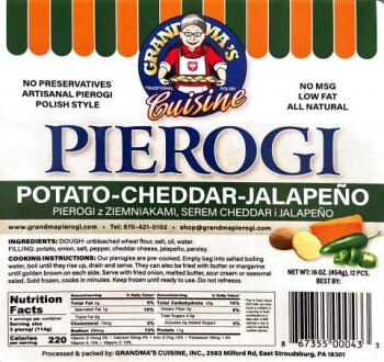 Food Recall Grandma’s Cuisine Cheese-filled Pierogis  - recalled due to undeclared milk Dymski Pierogies dba Gra... photo #15
