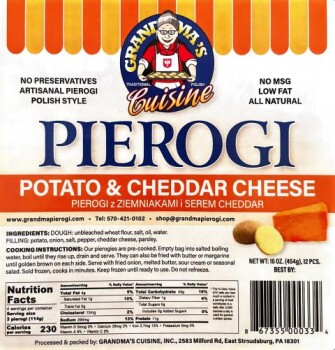 Food Recall Grandma’s Cuisine Cheese-filled Pierogis  - recalled due to undeclared milk Dymski Pierogies dba Gra... photo #16