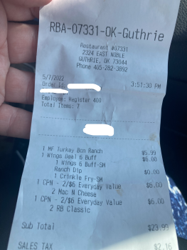 Consumer Review - Food Safety Arby's, East Noble Avenue, Guthrie, OK, USA just bought 2 for 6$ roast beef sandwiches and the meat... photo #3