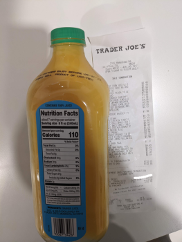 Consumer Review - Food Safety Trader Joe's, 2310 Homestead Road, Los Altos, Santa Clara, CA, USA Bought Orange Juice (pasteurized)... photo #3