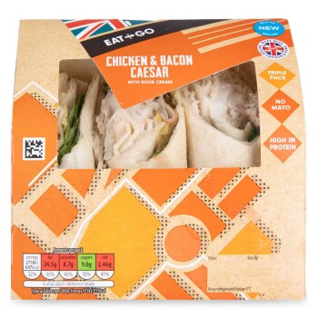 Rappel d'aliments Aldi Eat + Go Chicken & Bacon Caesar Wrap (single and triple) - recalled due to possible salmonella... photo #2