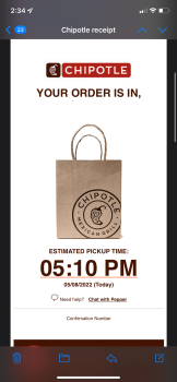 Avaliação do consumidor - Segurança alimentar Chipotle Mexican Grill, East Park Street, Hollister, CA, USA I ate here on MOTHERS DAY 5/8/22 for di... foto #2