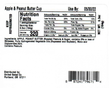 Retiro de alimentos Mary’s Harvest Celery & Apple Peanut Butter Cups - recalled due to Salmonella Mary’s Harvest Fresh F... foto #2