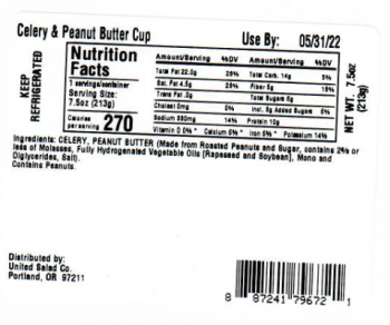 Retiro de alimentos Mary’s Harvest Celery & Apple Peanut Butter Cups - recalled due to Salmonella Mary’s Harvest Fresh F... foto #5