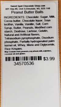 Retiro de alimentos Sweet Spot Chocolate Shop peanut butter & chocolates - recalled due to Salmonella Sweet Spot Chocola... foto #7