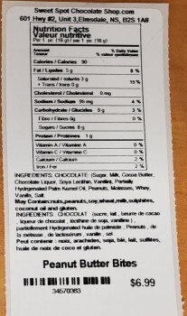 Retiro de alimentos Sweet Spot Chocolate Shop peanut butter & chocolates - recalled due to Salmonella Sweet Spot Chocola... foto #8
