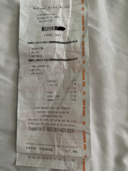 Avaliação do consumidor - Segurança alimentar Burger King, Main Street, Bridgeport, CT, USA She ate around 6:45pm May 28 , symptoms started around... foto #2