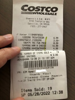 Consumer Review - Food Safety Costco, Fostoria Way, San Ramon, CA, USA My daughter (8yo) had Trix fruity shapes which I bought in... photo #3