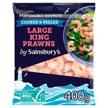 Food Recall Sainsbury’s Cooked and Peeled Frozen Large King Prawns - recalled due to undercooked prawns Sainbury... photo #2