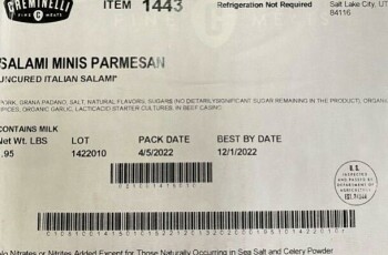食品召回 Creminelli Fine Meats Salami Mini Parmesan - recalled due to undeclared allergen The FSIS announced... 照片 #3