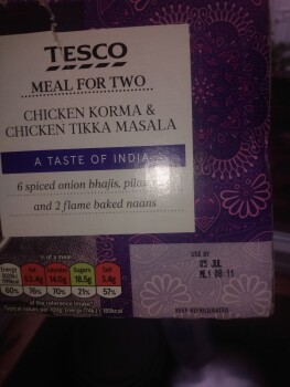Consumer Review - Food Safety Tesco Batley Extra, Bradford Road, Batley, UK We purchased their curry meal for two, chicken korma a... photo #2