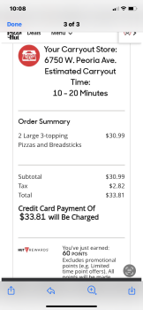 Consumer Review - Food Safety Pizza Hut, North 67th Avenue, Peoria, AZ, USA My husband ordered a large pan pizza with pepperoni an... photo #1
