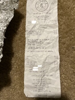 Consumer Review - Food Safety Chipotle Mexican Grill, 11150 Northwest Freeway, Houston, TX, USA The steak burrito and the chicken... photo #3