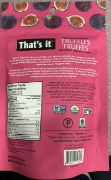 Rappel d'aliments Certain That's it. Dark Chocolate Truffles recalled due to undeclared milk The affected products are... photo #4