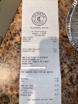 消费者评论 - 食品安全 Chipotle Mexican Grill, Butterfield Road, Wheaton, IL, USA Had the pollo asado tacos This is awful.... 照片 #2