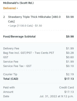 消费者评论 - 食品安全 McDonald's, Scott Road, Surrey, BC, Canada 10.5 hours ago,  I started feeling unwell after drinking... 照片 #2