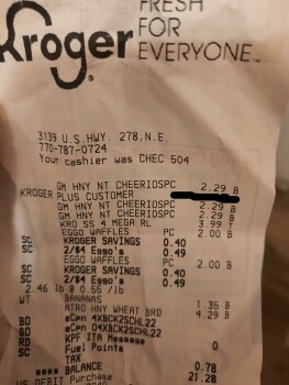 Consumer Review - Food Safety Family Size Honey Nut Cheerios, Kroger, 3139 U.S. 278, Covington, GA 30014, United States Not sure,... photo #4
