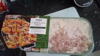 Consumer Review - Food Safety Tesco online delivery, Dagenham, UK The pasta bake carbonara (large ready meal)  is something I have... photo #2