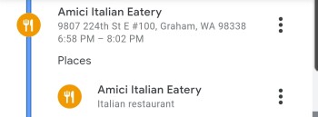 Consumer Review - Food Safety Amici Italian Eatery, 224th Street East, Graham, WA, USA 8/21/22 8:20pm, Not sure what it was from o... photo #2