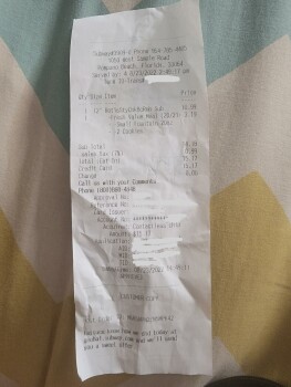 Consumer Review - Food Safety Subway, West Sample Road, Pompano Beach, FL, USA I had a couple of bites of my chicken bacon and sou... photo #2