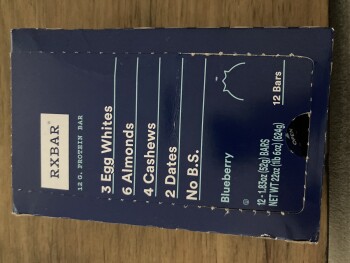Consumer Review - Food Safety Amazon, Chicago, IL, USA Yesterday 8/30/22, Blueberry Rx bar photo #1