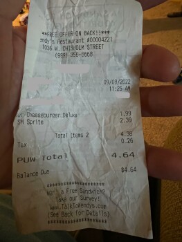 Reseña del consumidor - Seguridad alimentaria Wendy's, West Chisholm Street, Alpena, MI, USA Today, AGAIN I ate half the burger and it had a handf... foto #2