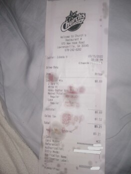 Consumer Review - Food Safety Church's Texas Chicken, New Hope Road, Lawrenceville, GA, USA The chicken tasted funny. I ate around... photo #2