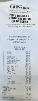 Consumer Review - Food Safety Rubio's, Mission Bay Drive, San Diego, CA, USA I ate an original battered fish taco and a battered f... photo #2