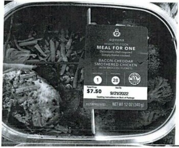 Food Recall Aprons ready to cook Meal for One Bacon-Cheddar Smothered Chicken - Public Health alert due to undec... photo #2