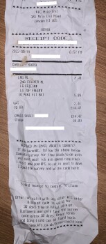 Consumer Review - Food Safety KFC Mile End., Mile End Road, London, UK Their chicken fillets Both me and my partner ate here for d... photo #3