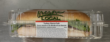 Rappel d'aliments Fresh and Local brand Turkey, Bacon Sub - recalled due to Listeria monocytogenes The affected produc... photo #2