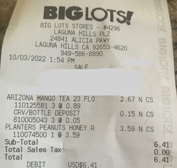 消费者评论 - 食品安全 Big Lots, 24841 Alicia Parkway, Laguna Hills, CA 92653, USA Bought a jar of Planters dry roasted. Af... 照片 #3