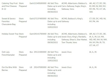 食品召回 Albertsons prepared products with Brie & Camembert cheeses - recalled due to Listeria Albertsons Com... 照片 #8