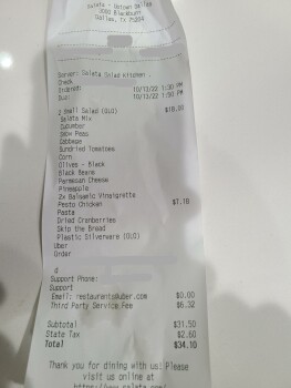 Reseña del consumidor - Seguridad alimentaria Salata, Blackburn Street, Dallas, TX, USA Started having the symptoms the day I had a salad here.  S... foto #2