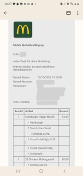 Consumer Review - Food Safety McDonald's, Duisburger Straße, Hamborn Duisburg, Deutschland Mein Sohn und meine Tochter haben sich... photo #2