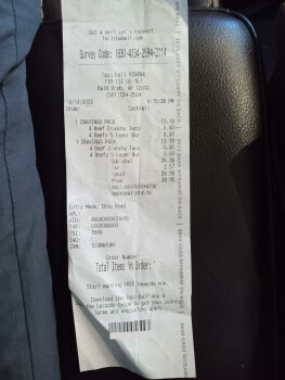 Avis du consommateur - Sécurité alimentaire Taco Bell, U.S. 167, Bald Knob, AR, USA I have previously eaten here a number of times. Friday night... photo #2