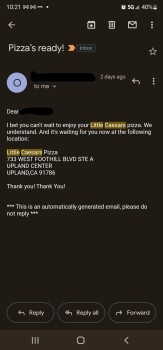 Consumer Review - Food Safety Little Caesars Pizza, Foothill Blvd, Upland, CA, USA Right after eating the pizza Went to ER yesterd... photo #1