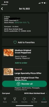 Consumer Review - Food Safety Papa Johns Pizza, West McNab Road, North Lauderdale, FL, USA Got the food Wednesday night and Thursd... photo #2