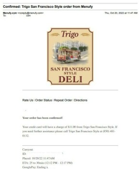 Consumer Review - Food Safety Trigo San Francisco Style Deli & Catering, Harrison Avenue, Panama City, FL, USA I recently started... photo #2
