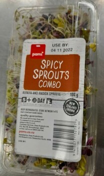 Food Recall Pams sprouts products - recalled due to possible Salmonella Foodstuffs Own Brands Ltd is recalling i... photo #4